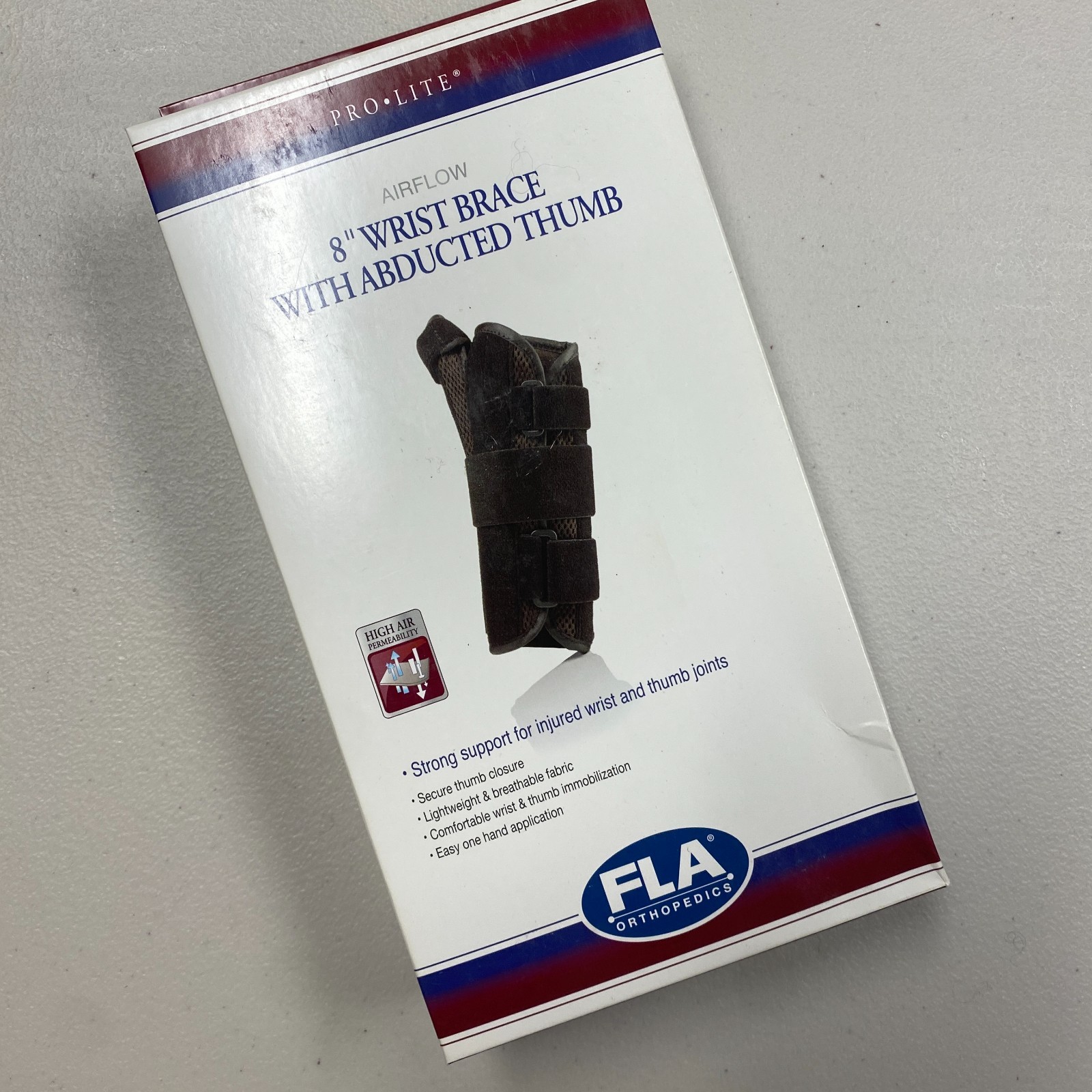 New Fla Orthopedics Airflow 8″ Wrist Brace with Abducted Thumb S/M Right
