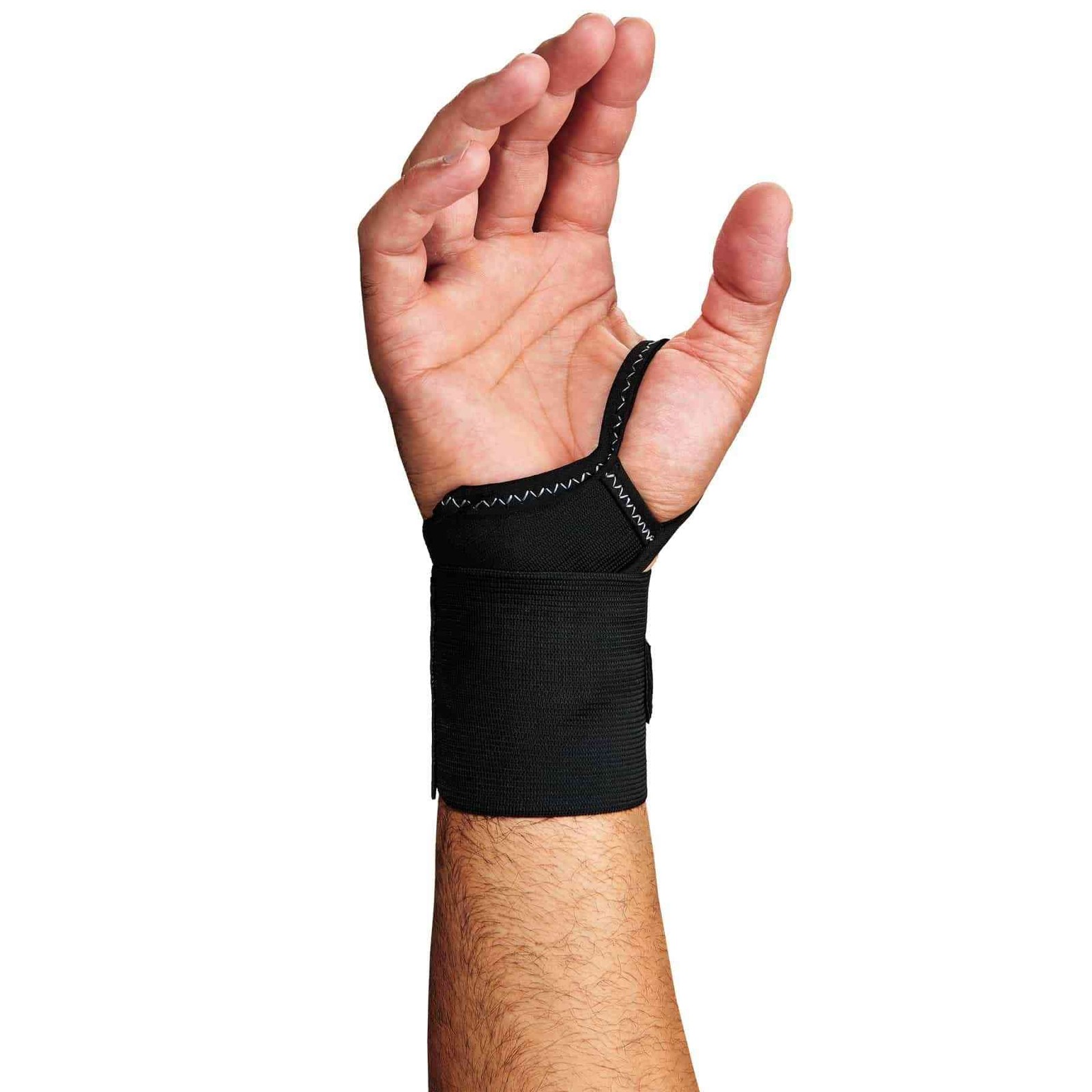 Wrist Support Wrap with Thumb Loop Adjustable Compression Brace Black S/M