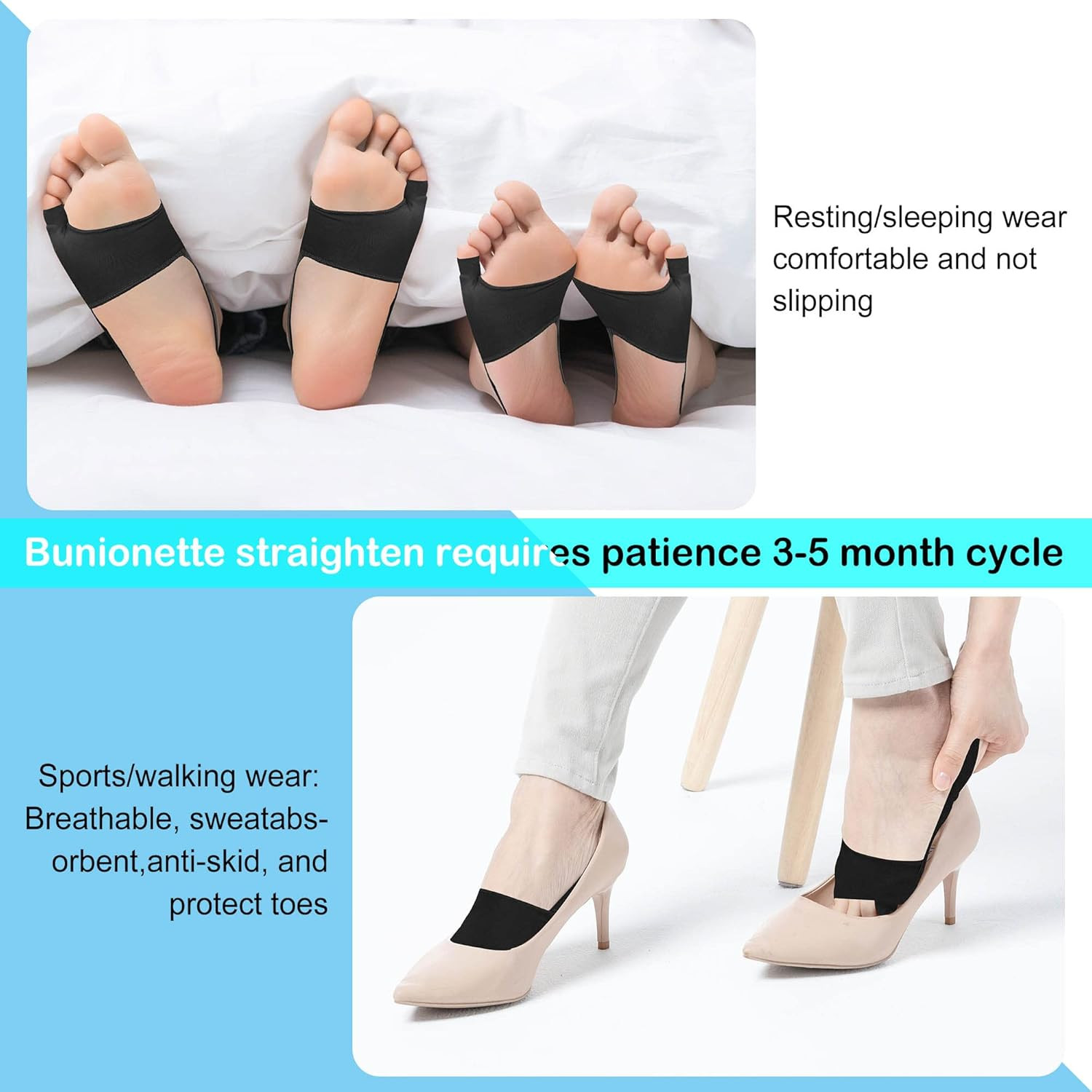 Tailors Bunion Protector 1Pair Bunionette Sleeves Built-In Gel Pads Silicone