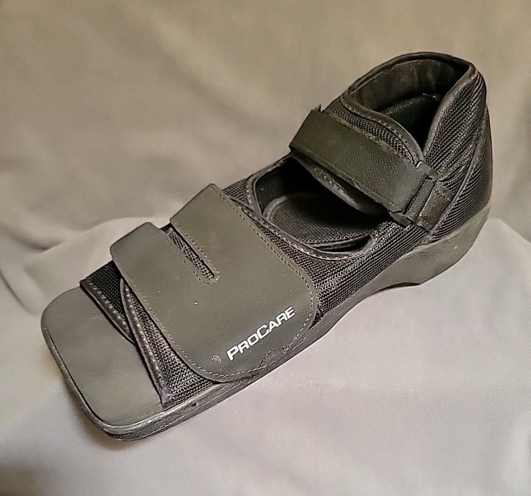 ProCare Surgery Post-Op Shoe Large LT / RT Broken Foot Squared Toe Black