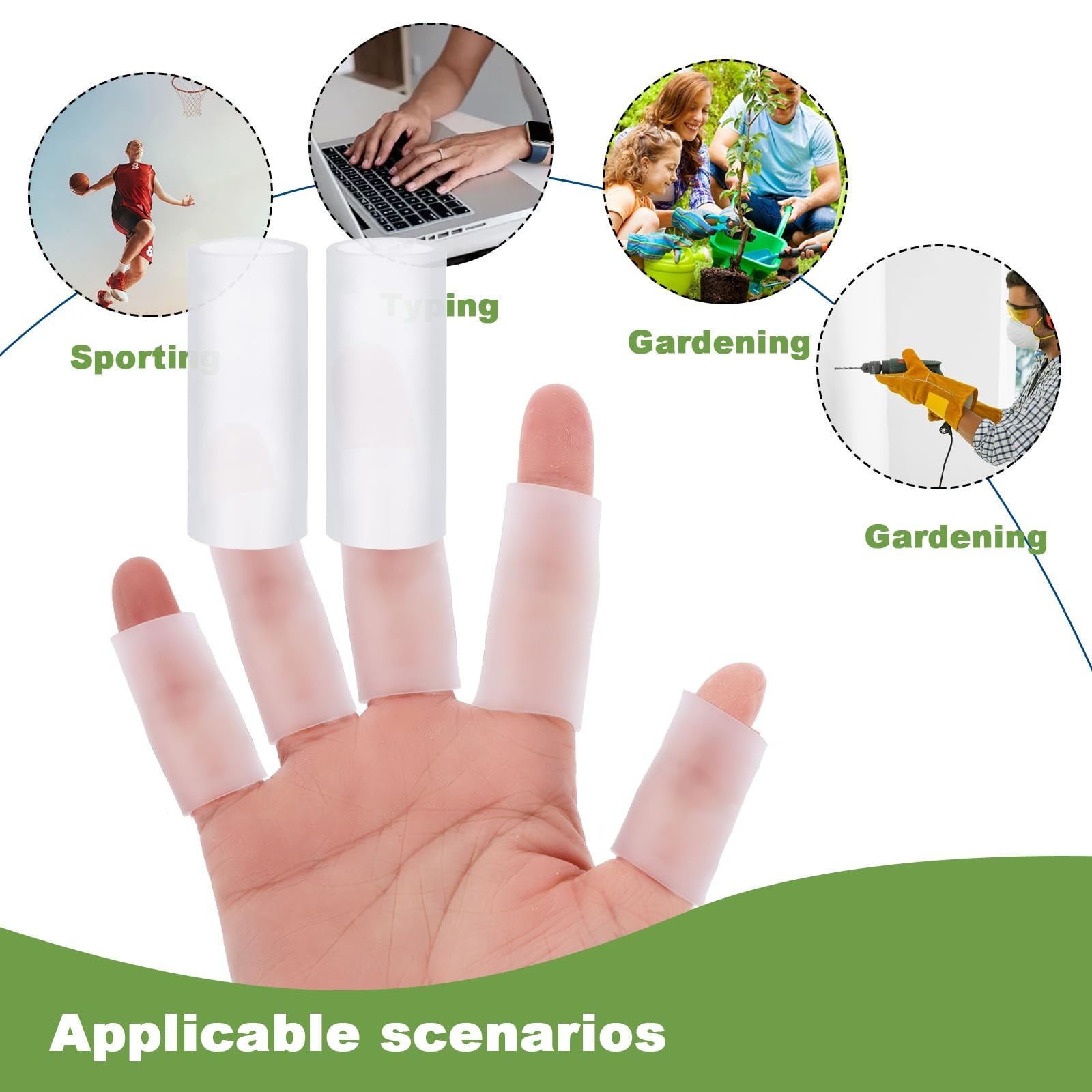 90Pcs Silicone Finger Sleeve Protectors for Arthritis, Trigger Finger Relief, Cu