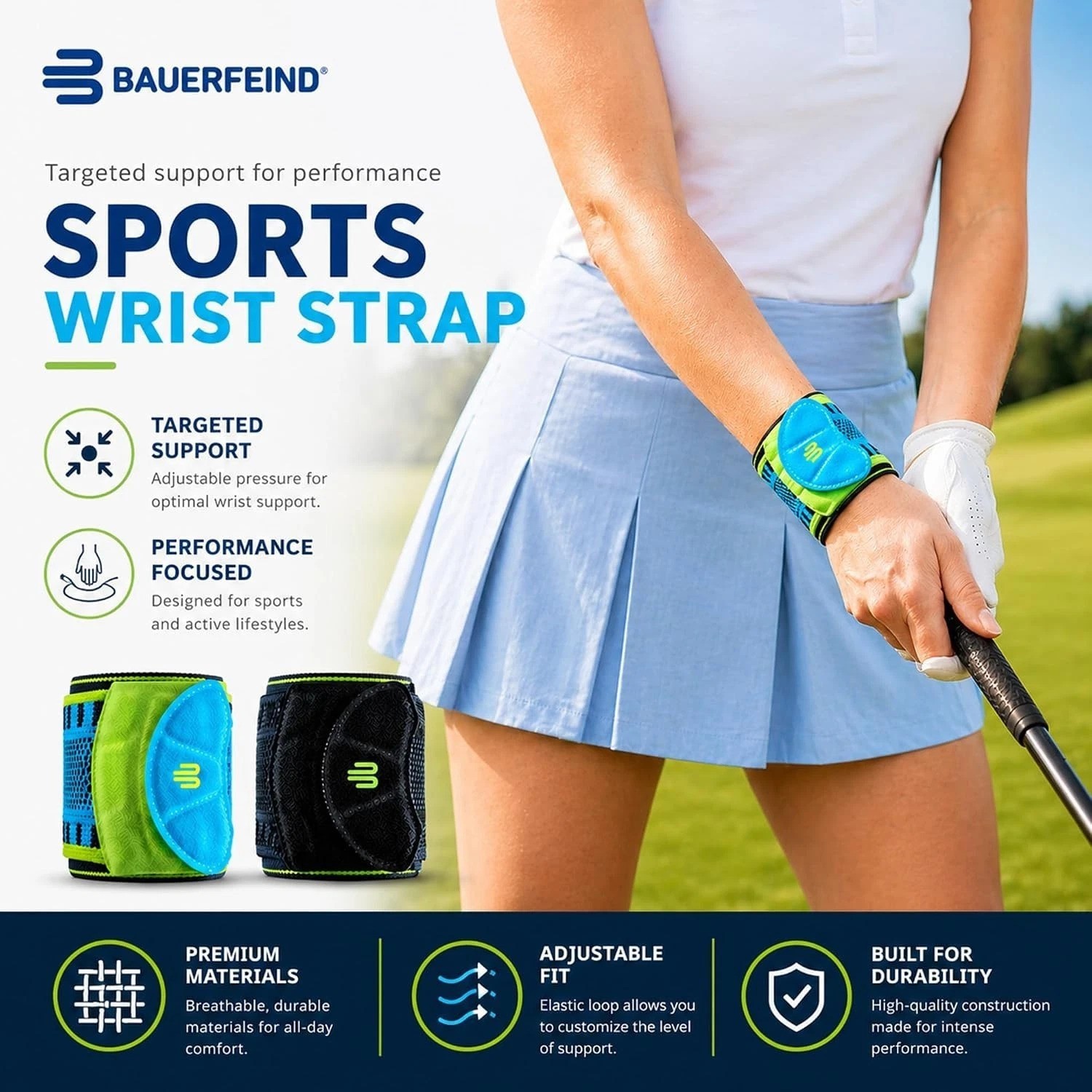 German Engineered Sports Wrist Strap for Weightlifting