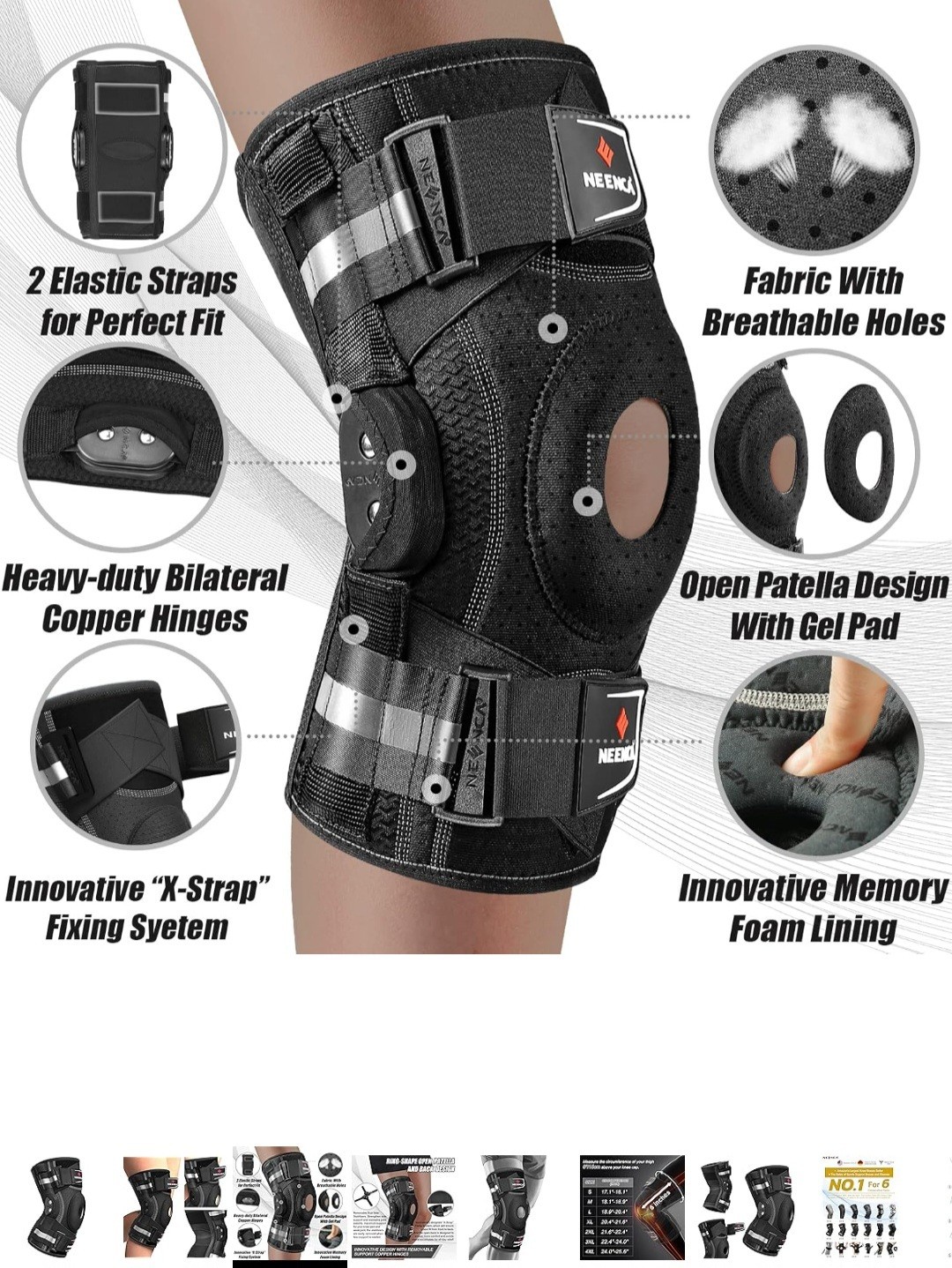2 for $50- NEENCA Professional Knee Braces for Knee Pain or $35 each
