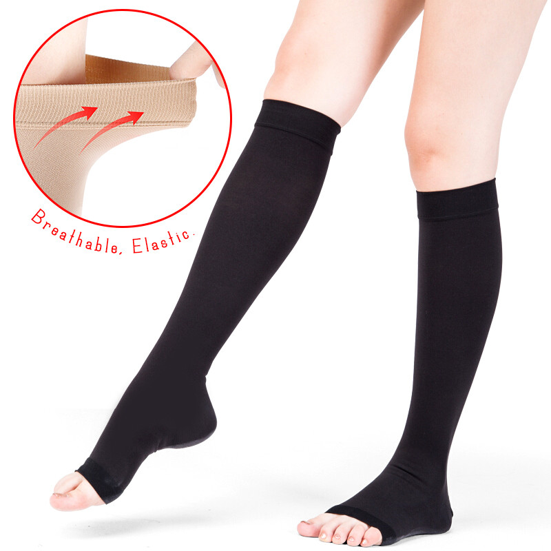 Compression Socks Hose Knee High 20-30 mmHg Wome’s Stockings Flight Nurses Edema