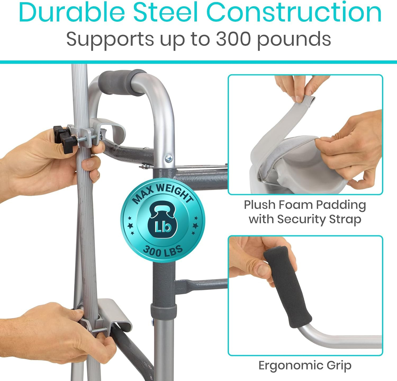 Walker Platform Attachment with Adjustable Padded Cuff, No Tools Needed, Attache