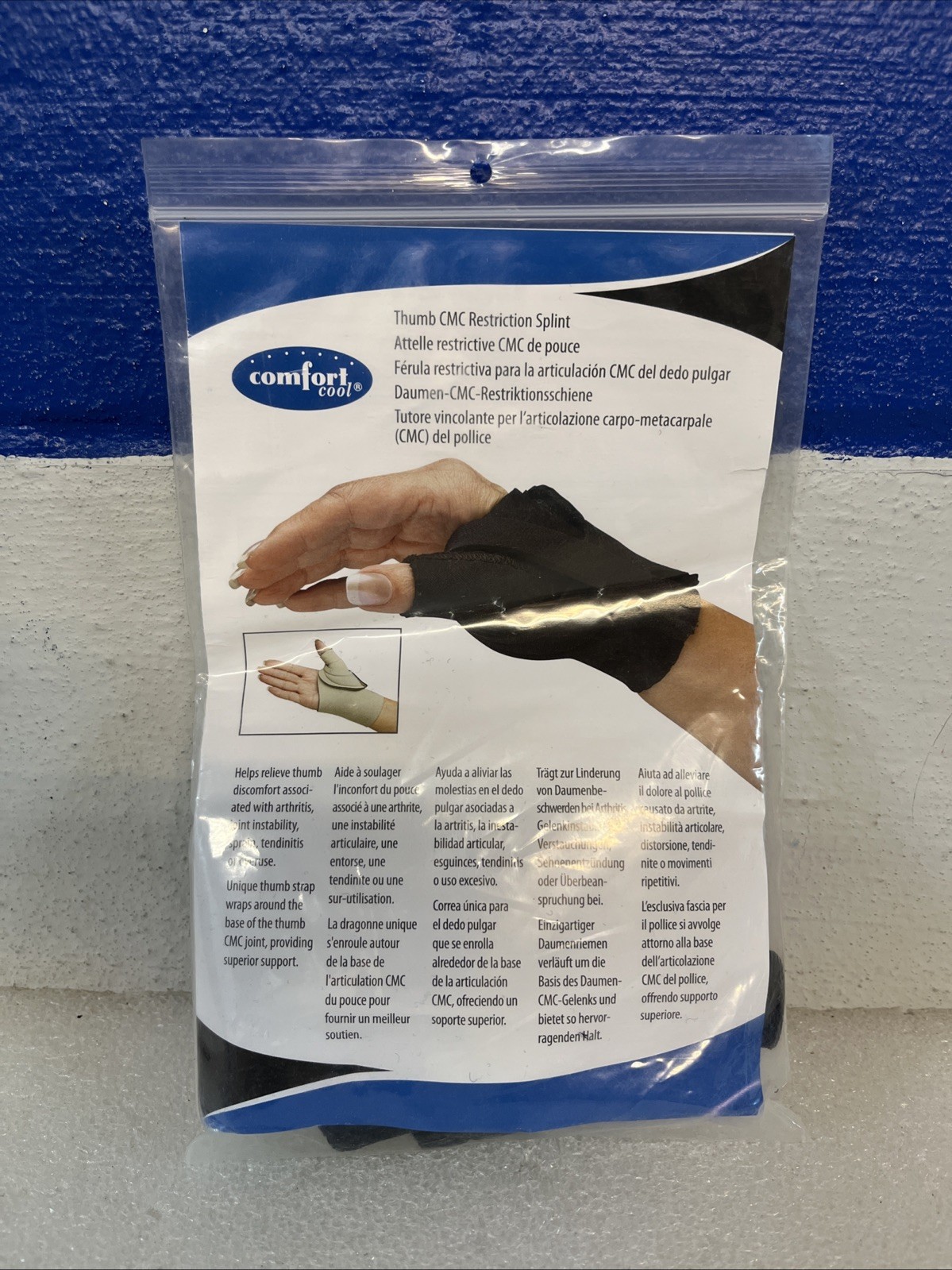 Comfort Cool Thumb CMC Restriction Splint Black Right Hand Small NC79563 New
