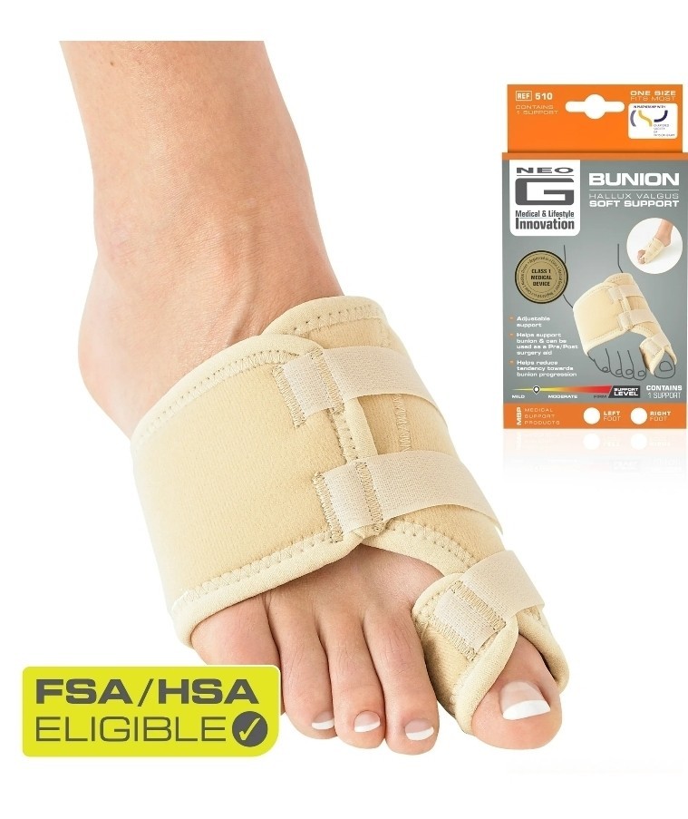 NEO 1 EA G Bunion Correction System, Hallux Valgus Soft Support, TWO PAIRS