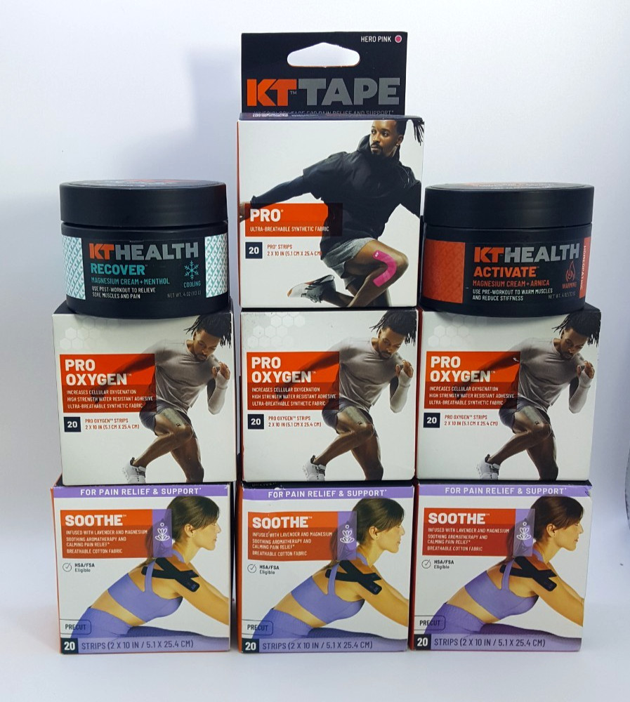9- Packs KT Tape Strips 20 Precut 10 Inch Pro Oxygen*Soothe*KT Recover*Activate