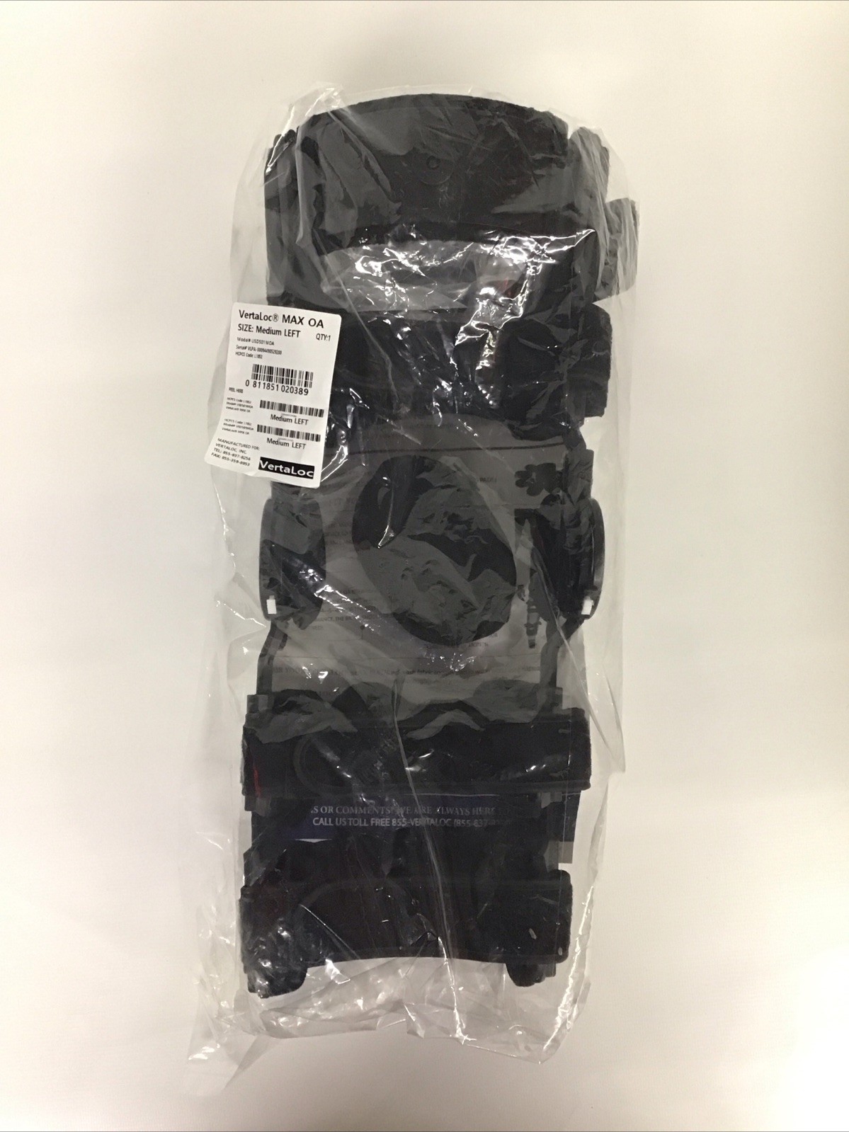VertaLoc MAX OA Hinged Knee Brace Medium Left Adjustable NEW