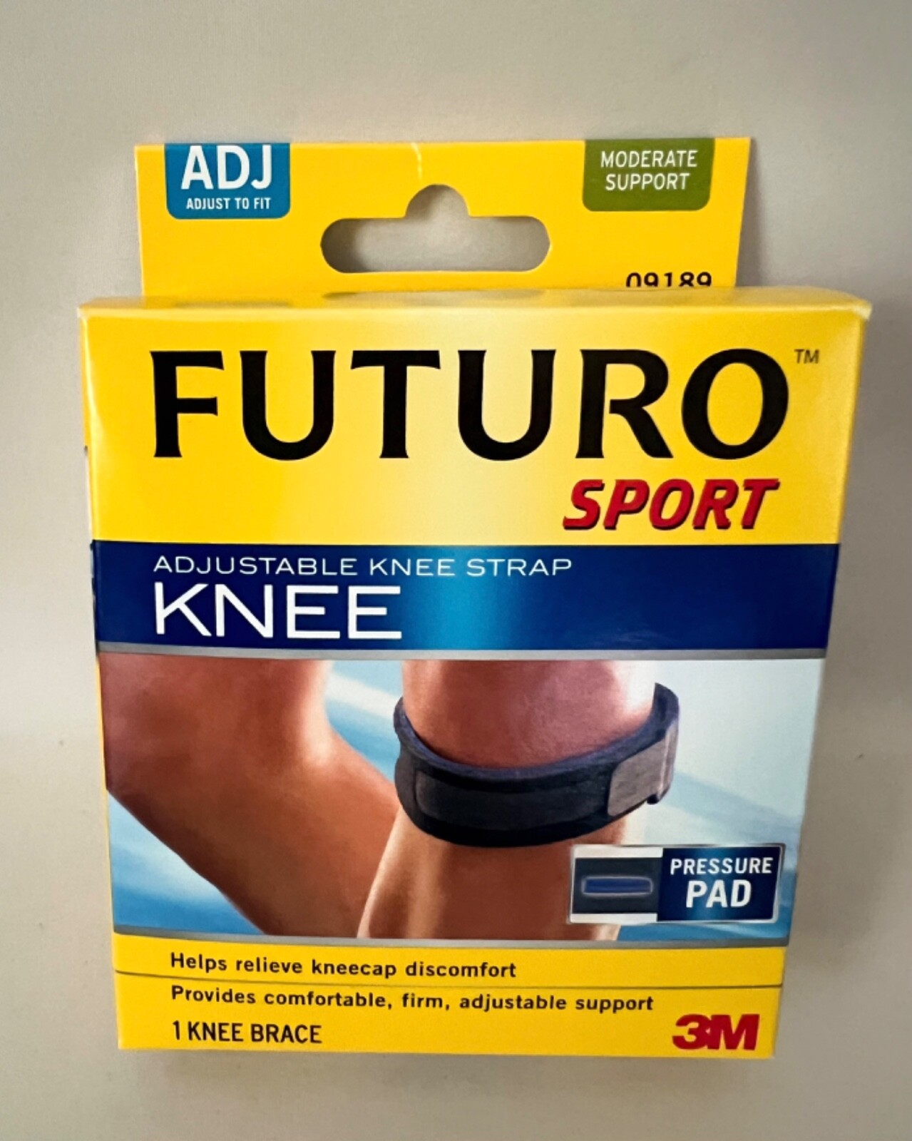 FUTURO Sport Adjustable Knee Strap Brace One Size Moderate Support Black NEW!