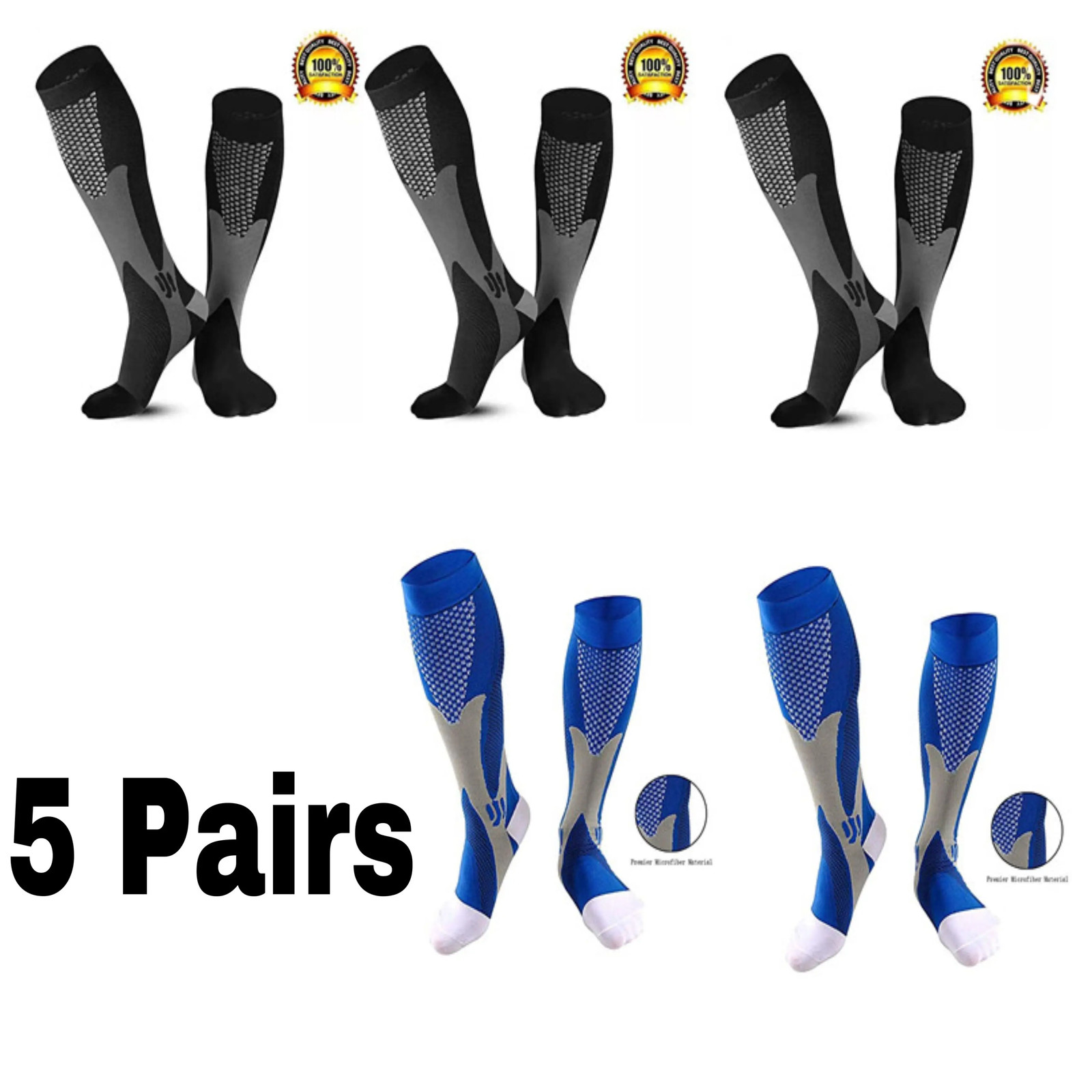 Men’s Compression Socks Sports Running Cycling Nurse Travel Support Socks ⭐