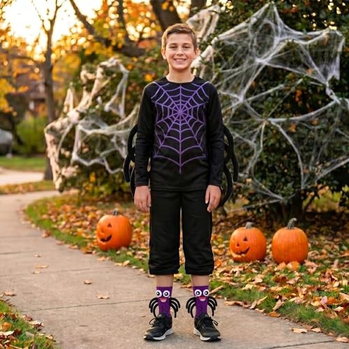 Funny Halloween Socks for Women Men Crazy 3D Spooky Bat Spider Socks for