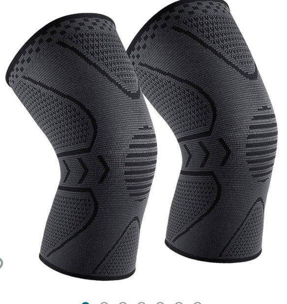 YICYC 2 Pack Knee Brace, Compression Sleeve Support for Men & Women Running XL