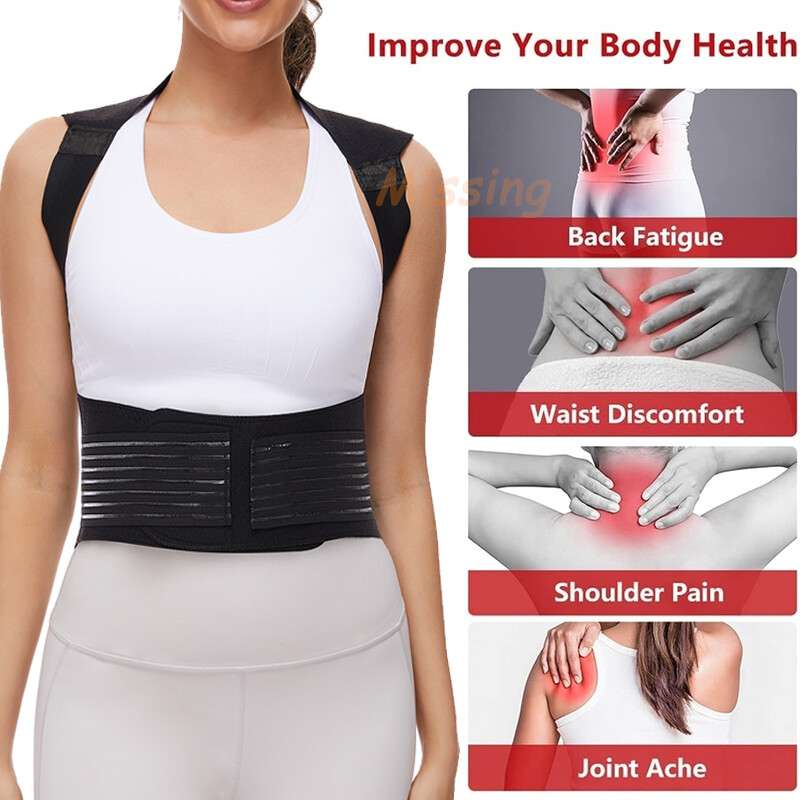 Self Heating Back Support Magnetic Heating Corrector Waist Brace Therapy Belt