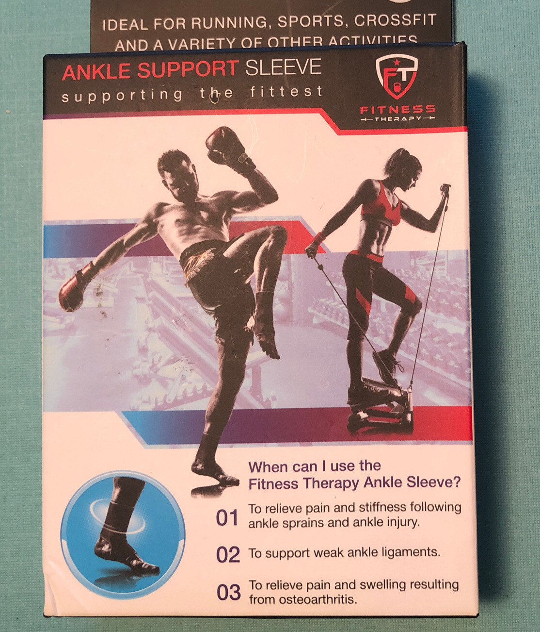 Large Ankle Support Sleeve Fitness Therapy Nylon Latex Spandex Black 9 Inch