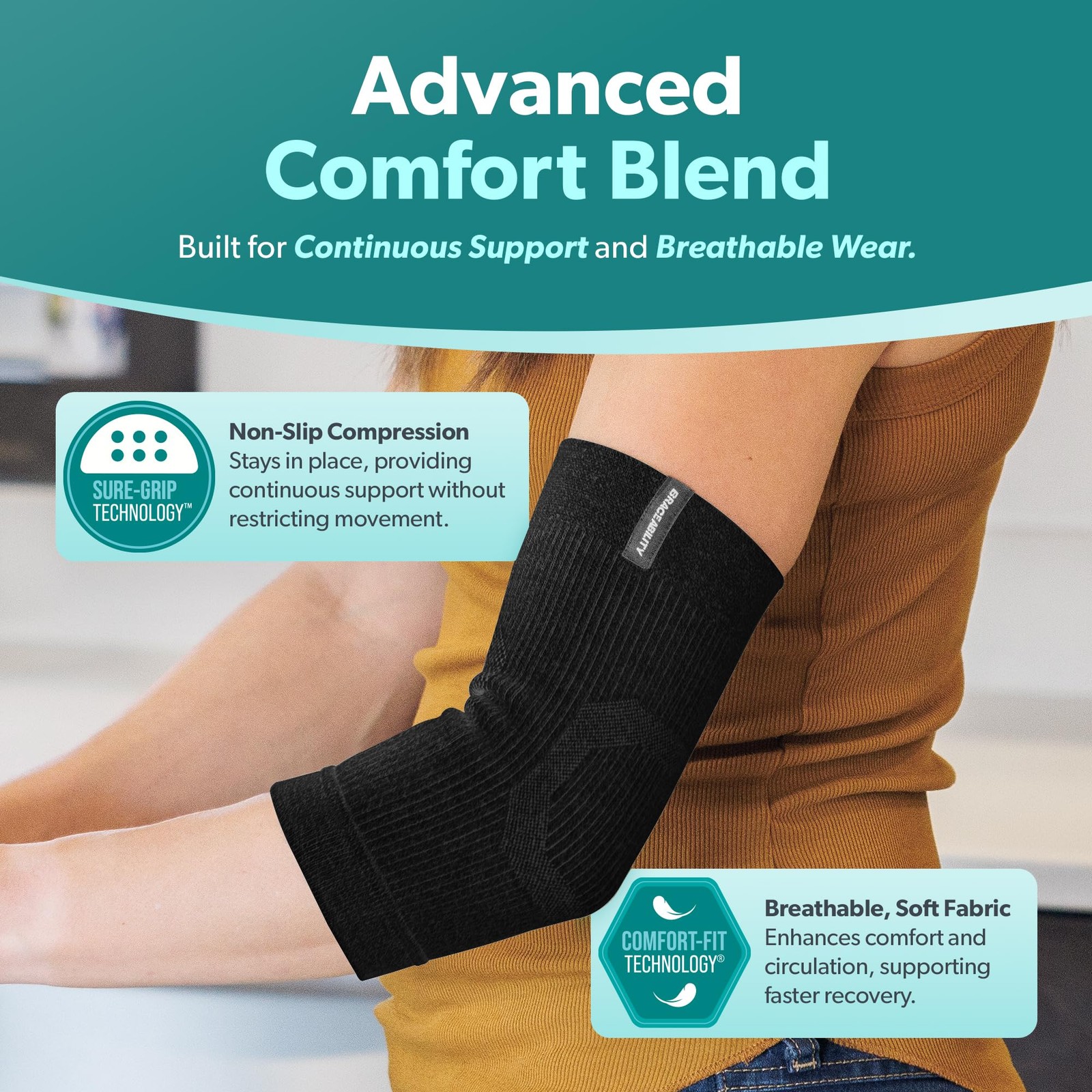 Elbow Compression Sleeve for Bursitis – Olecranon Elbow Brace for Tendonitis,…