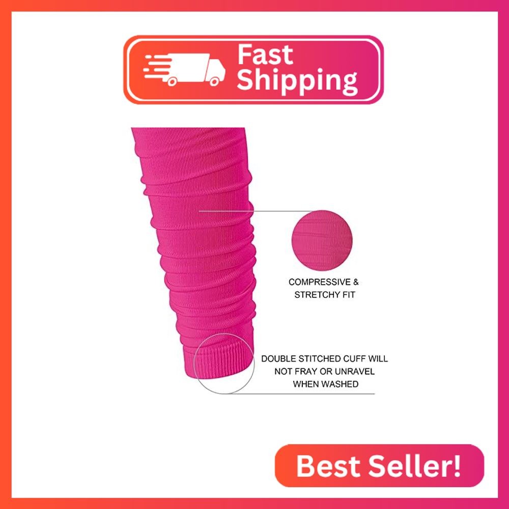 QEES Pink Football Scrunch Leg Sleeves for Men Women,Calf Leg Compression Sleeve
