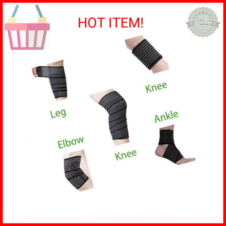 Extra Long Elastic Knee Wrap Compression Bandage Brace Support for Legs, Plantar