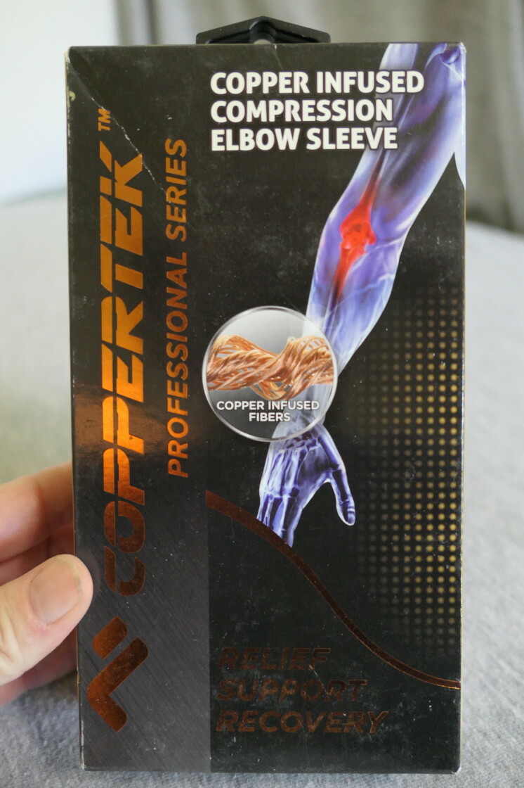 NEW CopperTek Copper Infused Compression Recovery Non-Slip Elbow Sleeve Sz L, XL