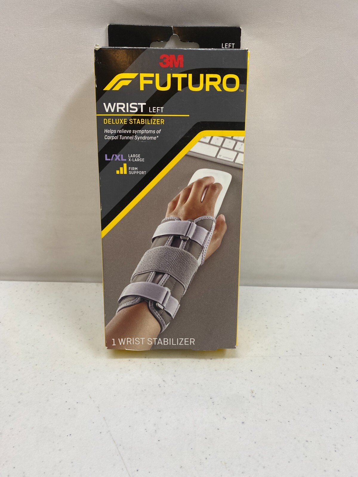 Futuro Left Wrist Deluxe Stabilizer Adjustable Firm Support L/XL – New