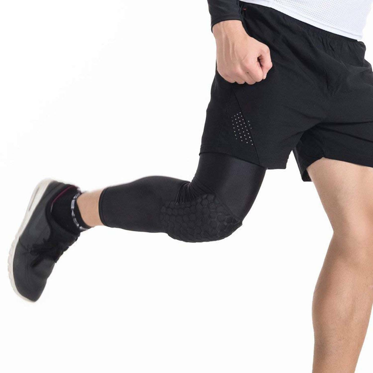 Hot Kids Adult Basketball Leg Knee Pad Long Sleeve Protector Gear Crashproof UPS