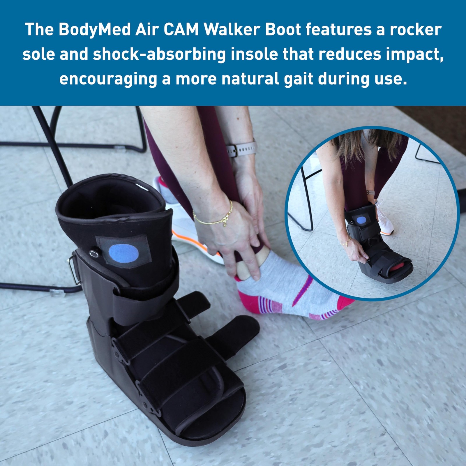 BodyMed Air CAM Walking Fracture Boot, Small, 11.5 Tall – Adjustable and Shoc…