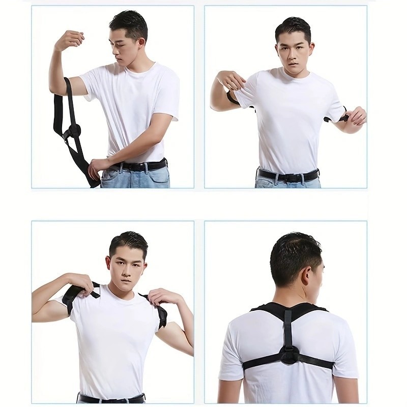 Adjustable Posture Corrector Back Shoulder Support Brace for Men Women Black