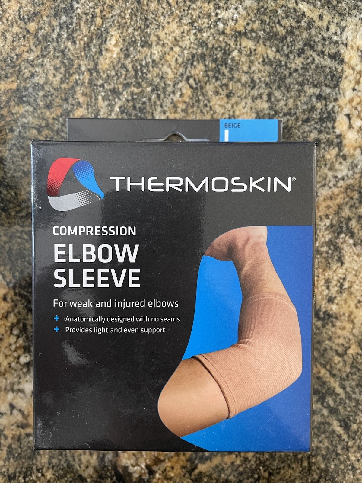 Thermoskin Elastic Elbow Support, Beige, Large, For Relief Of Pain And Injury