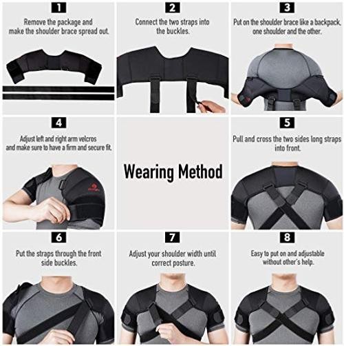 Double Shoulder Support Brace Strap Wrap Neoprene Protector,S Small