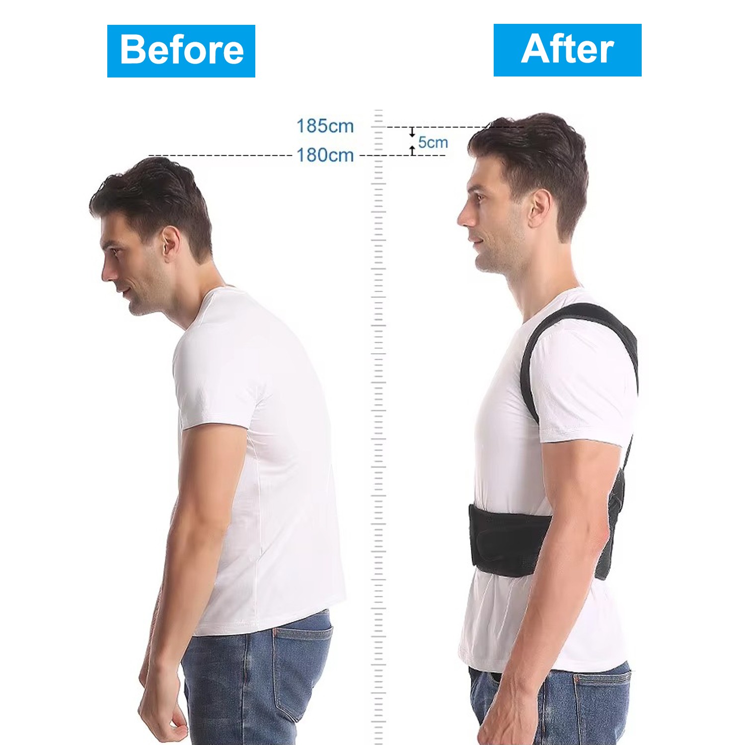 Adjustable Posture Corrector Low Back Support Shoulder Brace Belt Men & Women
