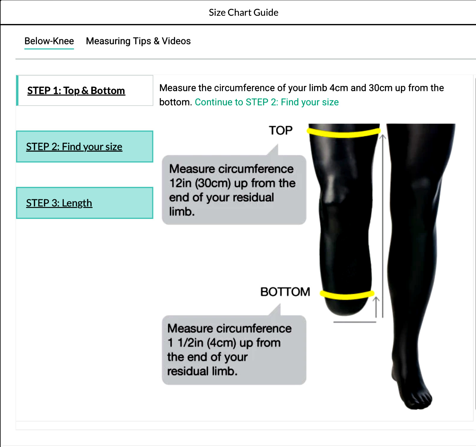 Ottobock Basic TPE Locking Liner BK Prosthetic – Multiple Sizes – 20cm-36cm