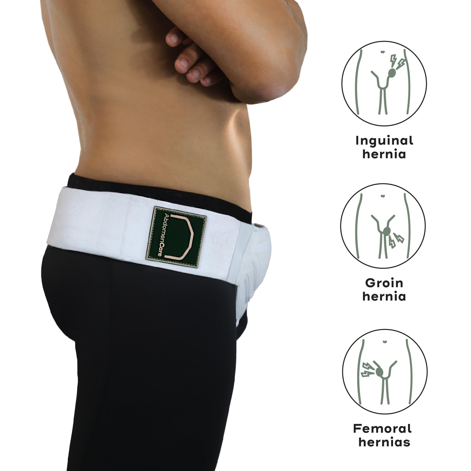 Inguinal Hernia Support Belt for Men & Women with 2 Compression Pads | Hernia…
