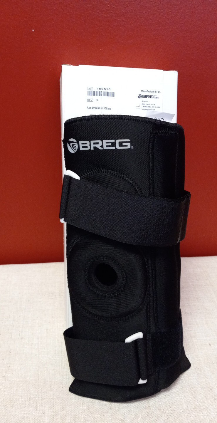 NEW….Breg Black Hinged Knee Sleeve Circle Buttress 1/8 in Brace Adult Medium