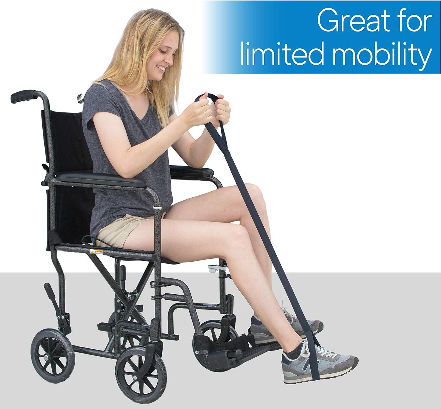 RMS Premium Leg Lifter with Hand Strap and Foot Loop, 35 Inch, Leg Lifter Strap