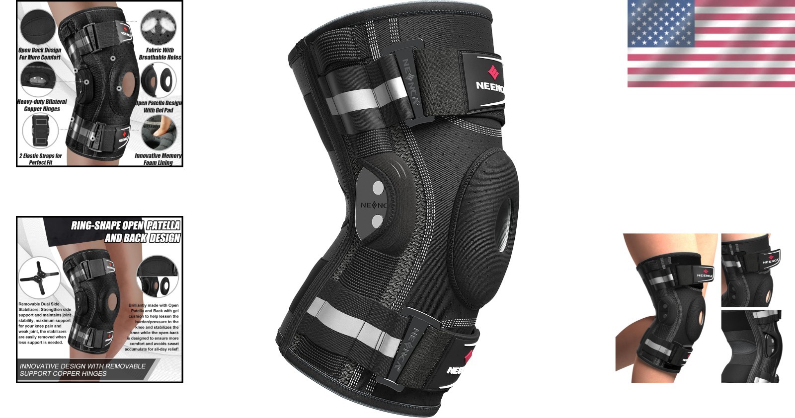 Adjustable Hinged Knee Brace – Patella Gel Pad & Stabilizers