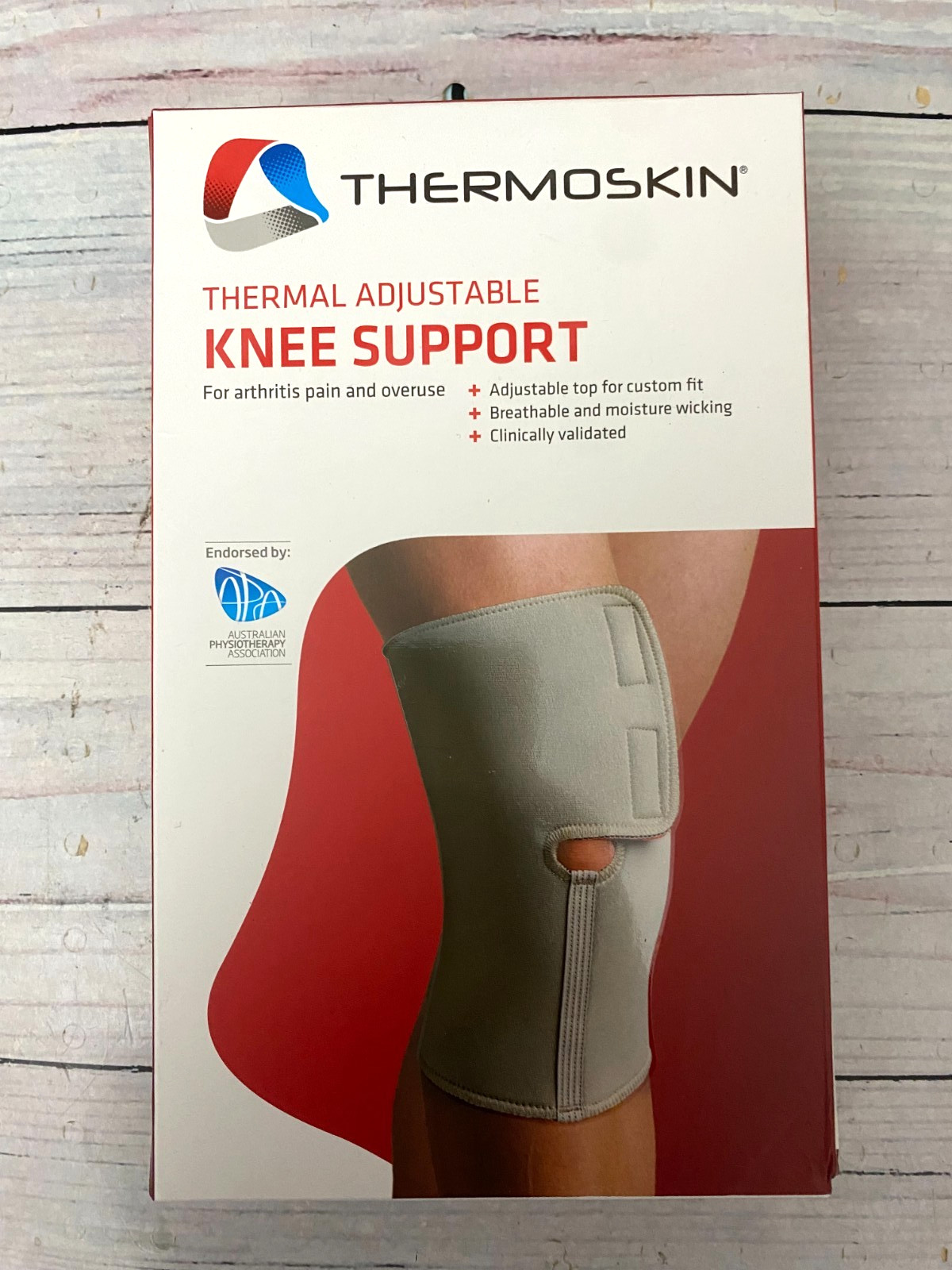 Thermoskin Adjustable Knee Support, Knee Wrap, Beige, Universal, L Large