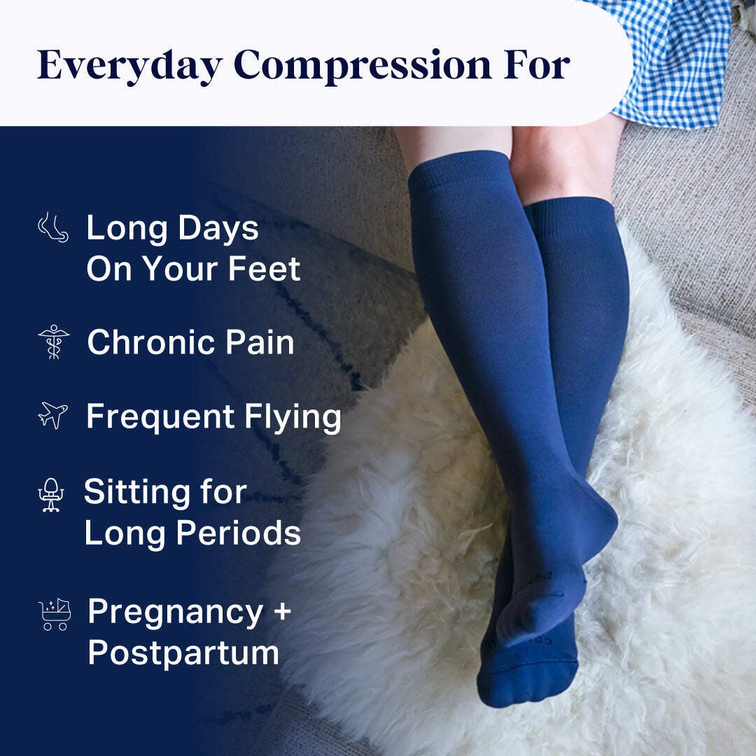 Knee-High Compression Socks – 3 Pack Solids