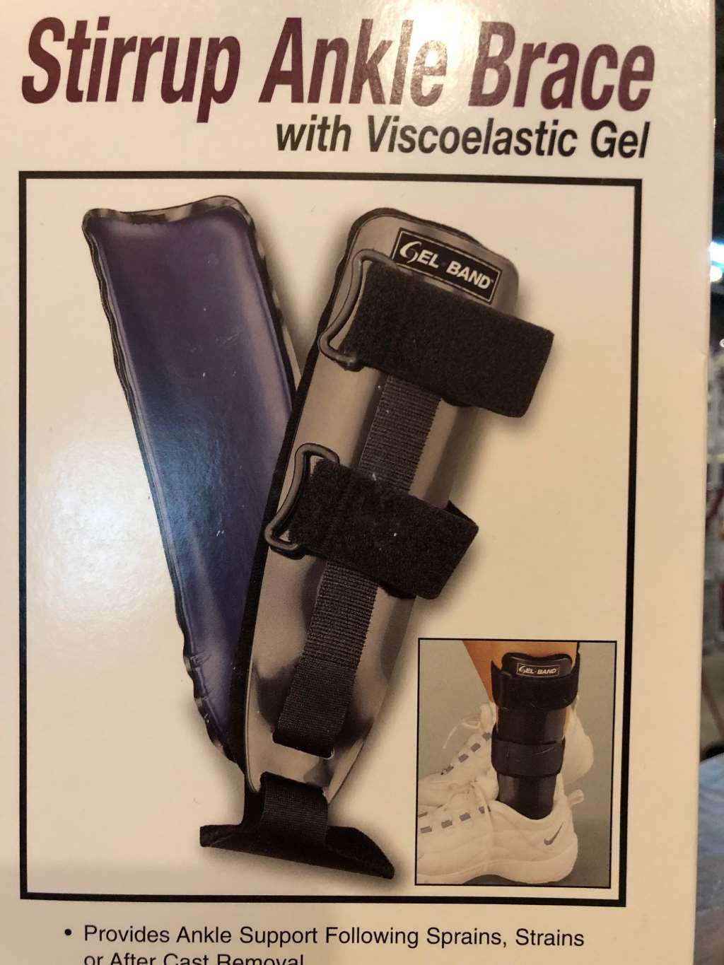 FLA Universal Ankle Stirrup Brace w/Viscoelastic Gel Black – Ideal for mild or m