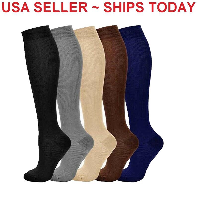 SALE!Copper Unisex Sports Socks Easy-On and Off Knee High Compression Socks Fitt