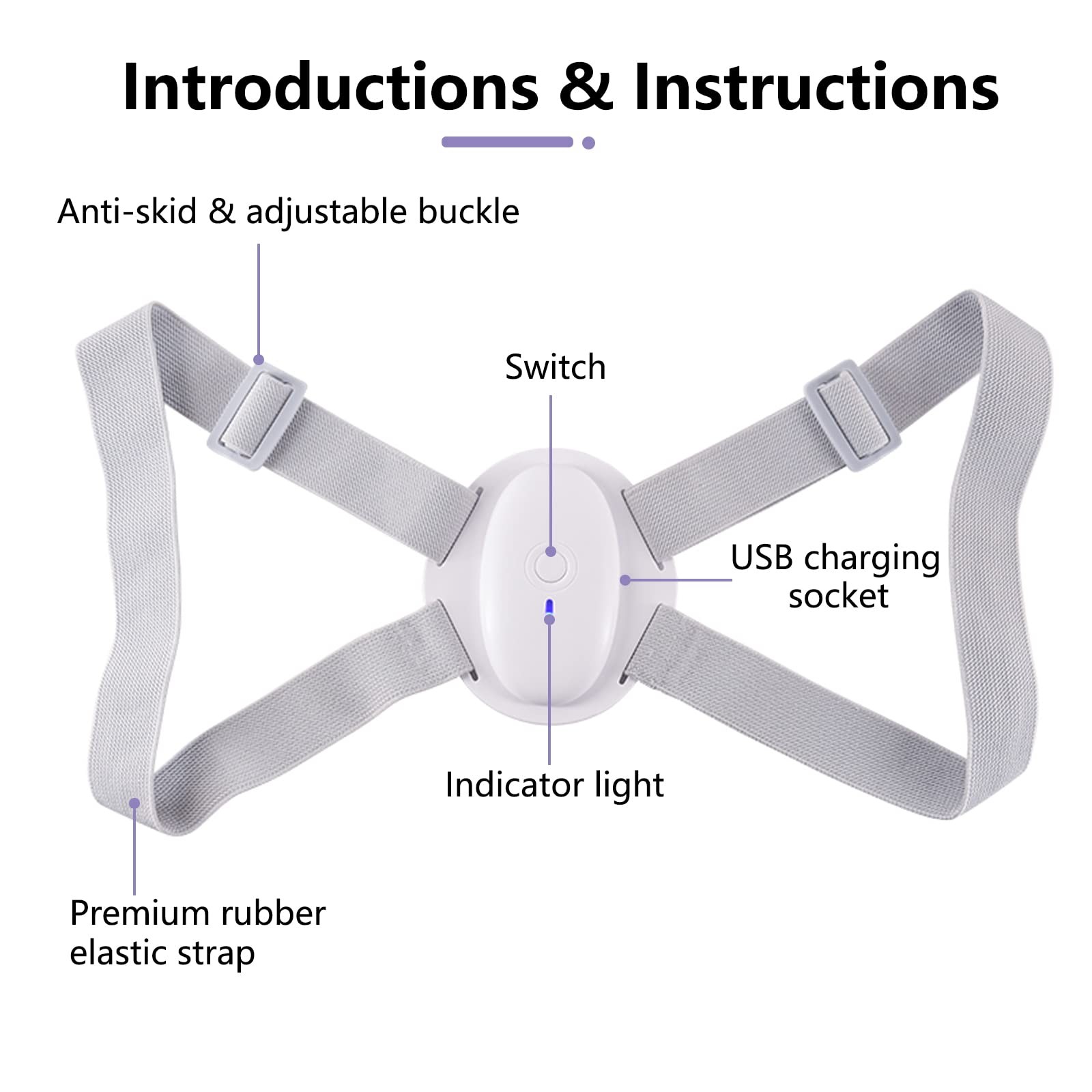 Smart Posture Corrector, Upper Back Brace with Vibration Intelligent Posture …