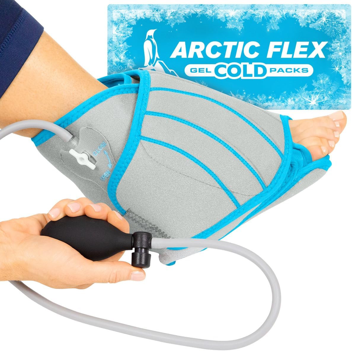 Vive Compression Ankle Ice Pack Wrap – Reusable Gel for Pain Relief