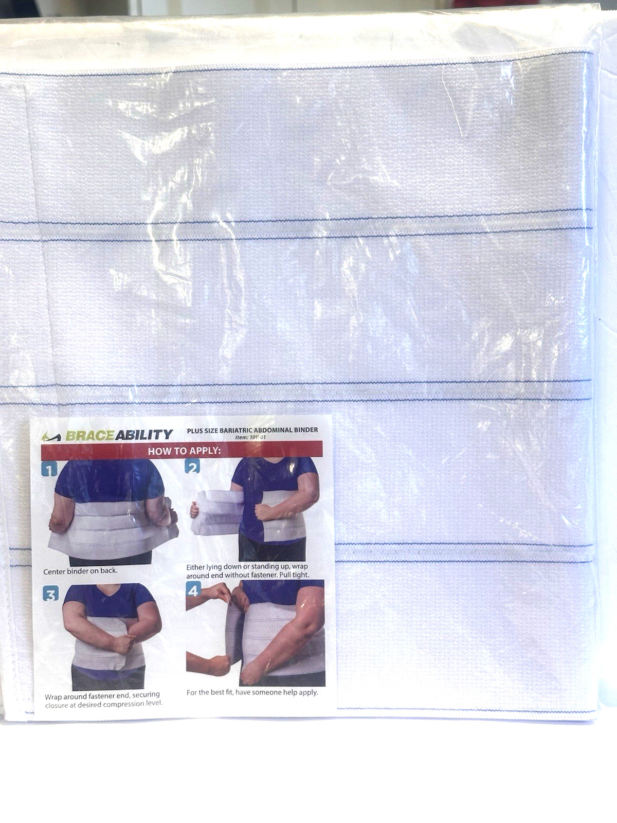 New Sealed 12″ Plus Size Bariatric Abdominal Binder For Men & Women 2XL 46-62″