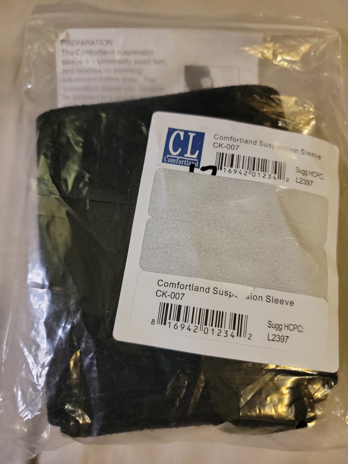 Suspension Sleeve Wrap for Knee Universal Size CK-007 BLACK NEW by Comfortland