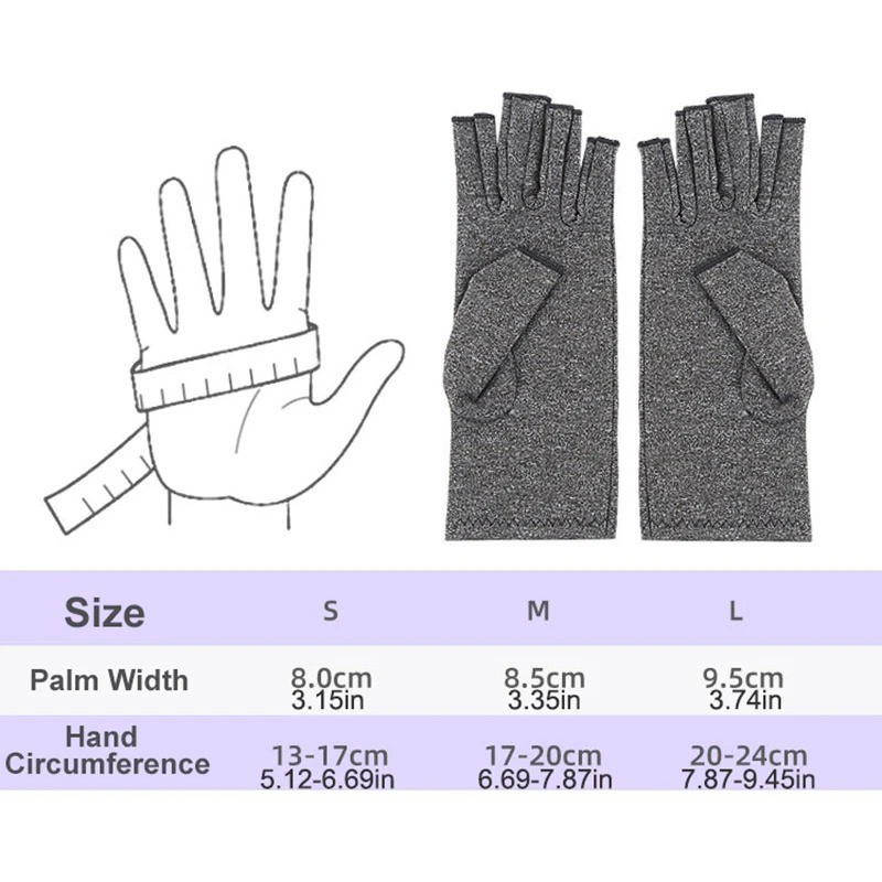Arthritis Medical Gloves Compression Copper Pain Relief Hand Wrist Support Brace