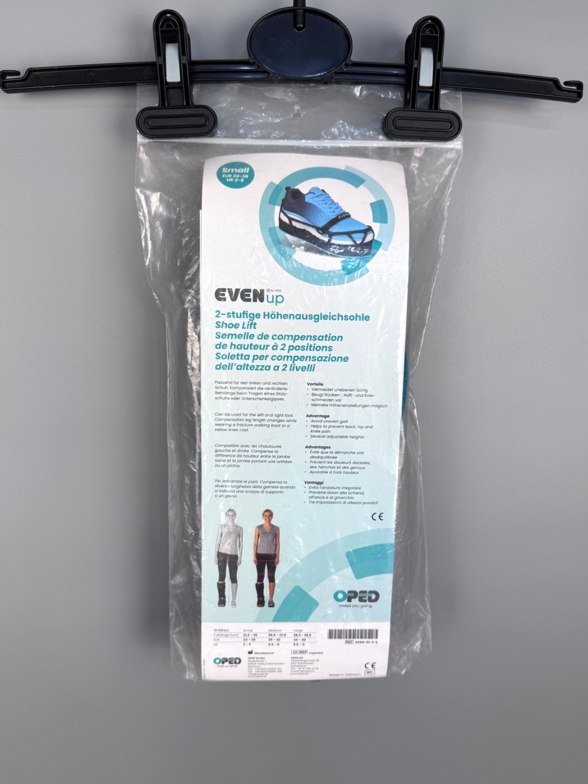 OPED EvenUp Shoe Lift Adjustable Height Balancer Leveler Small EU34-38 UK2-5 NEW