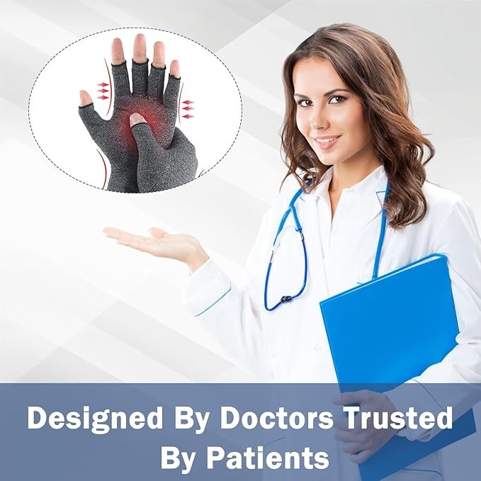 TecoKart Compression Gloves for Arthritis –Bamboo Gloves for Pain Relief, Select