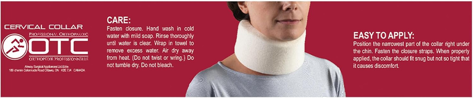 Cervical Collar, Soft Contour Foam, Neck Support Brace, White Wide 3.5″ Depth, M