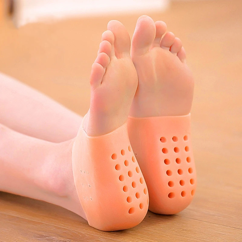 Unisex Invisible Height Increase 5CM Silicone Socks Gel Heel Pads Orthopedic Arc