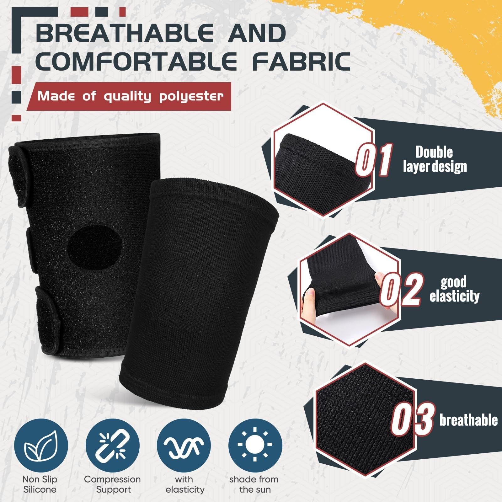 2 Pcs Kids Knee Brace, Youth Knee Compression Sleeve for Children Support for…