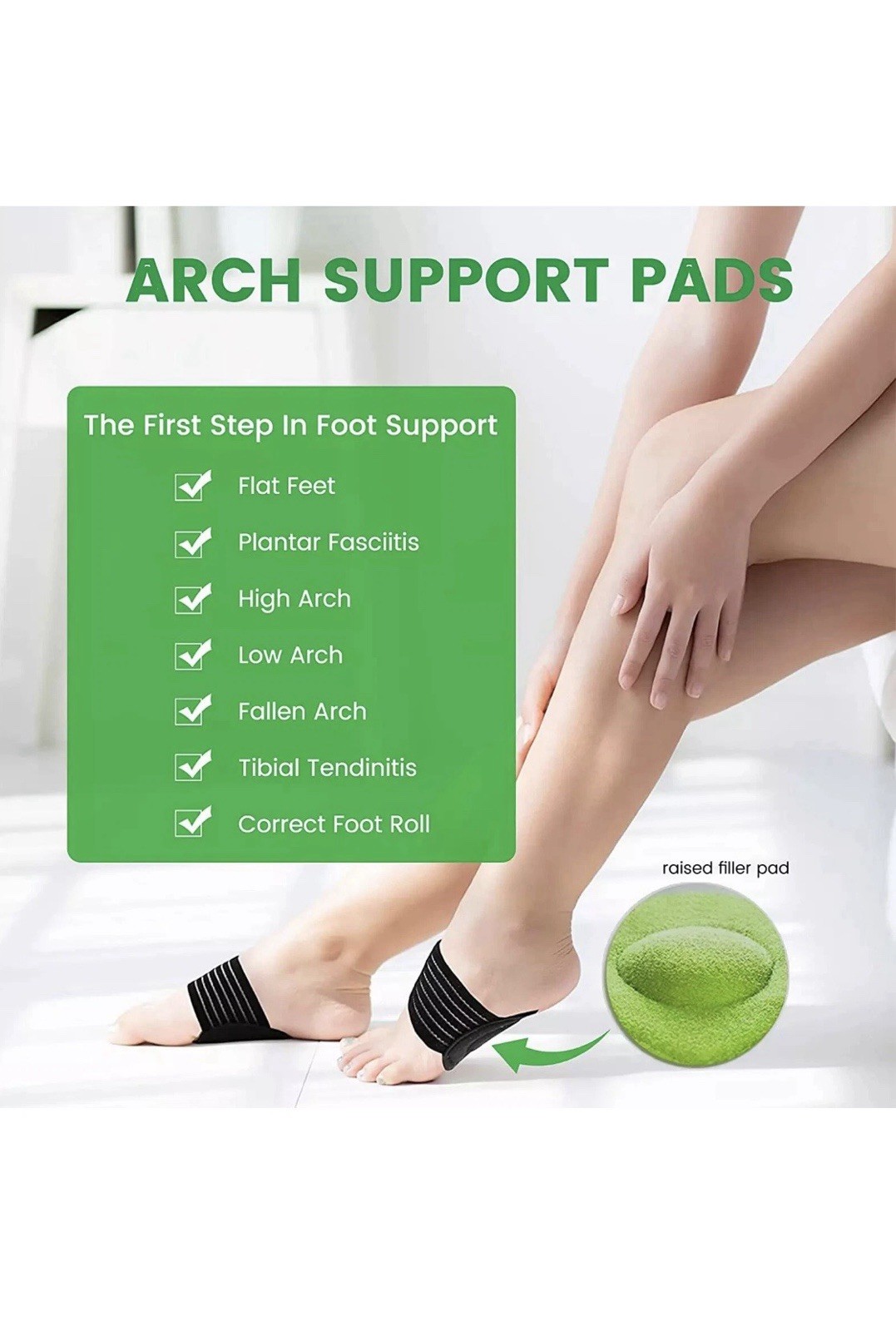 1 Pair Arch Support Relief Cushioned Foot Plantar Fasciitis Pain Shoe Insoles